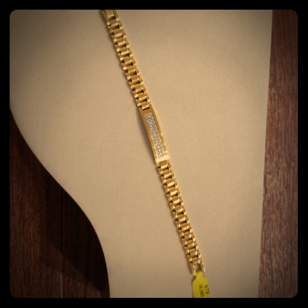 Men,s Stainless Steel 8" CZ Bracelet